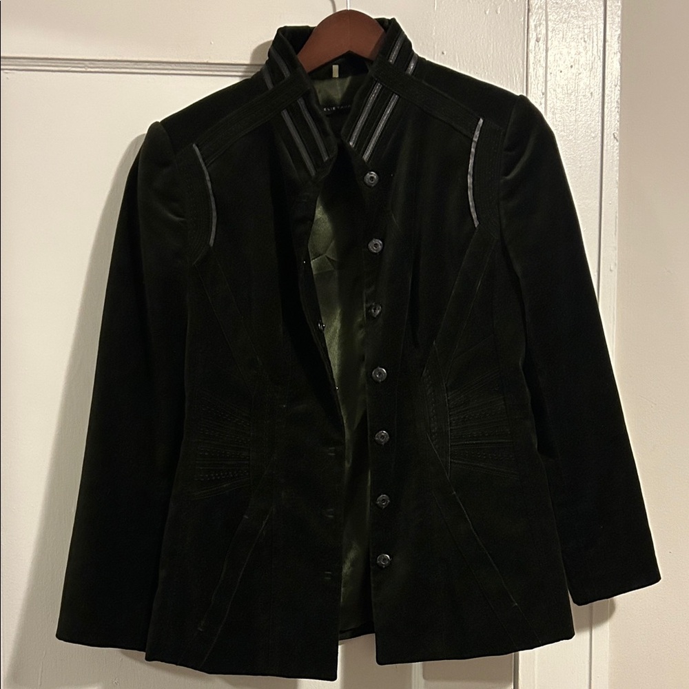 Women’s Velvet Blazer — Elie Tahari Hunter Green